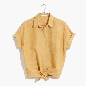 Madewell Short-Sleeve Tie-Front Top XXS